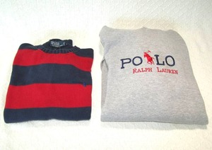 lot 535 image: Polo by Ralph Lauren 100% cotton sweater and hoodie