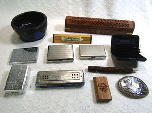 lot 583 image: The Bandmaster harmonica made in East Germany GDR, Solid wood trinket box, and more as shown
