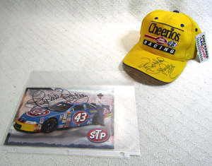 lot 588 image: NASCAR legend Richard Petty autographed print and Cheerios racing cap