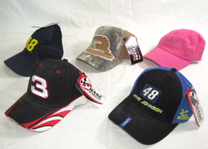 lot 602 image: Official NASCAR gear racing caps with original tags attached