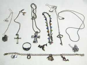 lot 641 image: .925 Silver jewelry (marked .925), necklaces, pendants, bracelets, all .925 Silver