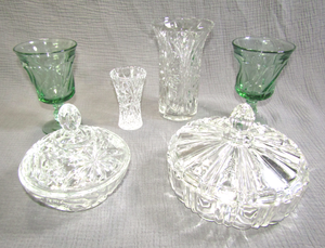 lot 651 image: Crystal candy dishes, vases and stem glasses