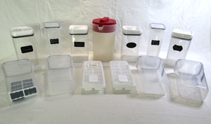 lot 673 image: Assorted food storage canisters with lids and more as shown