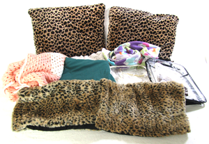 lot 695 image: Leopard pattern throw pillows and more