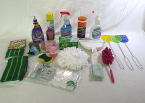 lot 697 image: Assorted cleaning supplies as shown