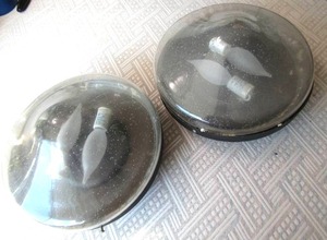lot 718 image: Exterior light fixtures with bubble glass domes