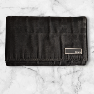 lot 11 image: Authentic Fendi Black Zucca Continental wallet