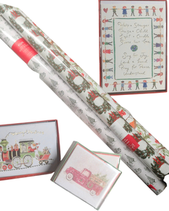lot 27 image: Christmas Card & Gift Wrap Lot  Holiday Greeting Cards & Wrapping Paper