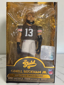 lot 94 image: Odell Beckham Jr. Gold Vinyl Figure  NFL Browns #13 Collectible NIB