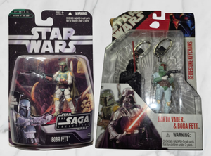 lot 8 image: Star Wars Action Figure Lot  Darth Vader & Boba Fett Keychains  Black Series  Saga Collection