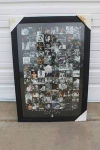 framed, commemorative Muhammad Ali montage poster, titled "A Champion - A Poet - A Legend"
