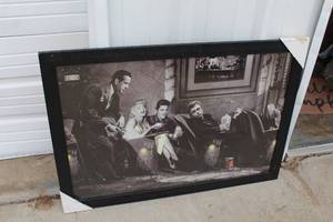 lot 8 image: Marilyn Monroe Elvis 50s Legends Movie Theater Wood Famed Picture Print