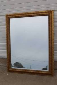 lot 9 image: large, ornate wooden-framed wall mirror