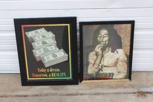 lot 17 image: Bob Marley picture and money picture