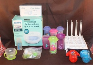 lot 40 image: Philips Avent Microwave Steam Sterilizer and cups and more see pictures for details