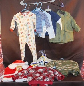 lot 42 image: 0-6 month  clothes and hangers see pictures for details