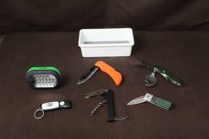lot 65 image: collection of camping and survival gear