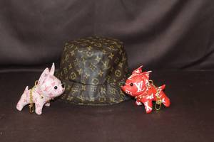 lot 82 image: LV hat and  LV dog keychains see pictures