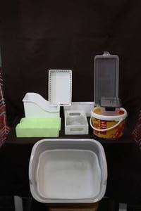 lot 135 image: plastic organizers and empty containers for storage see pictures for details
