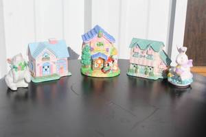 lot 158 image: hand-painted ceramic houses and more see pictures