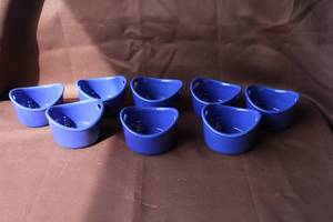 lot 223 image: 8-Rachael Ray 10 oz Oval Stoneware Ramekins,  blue color