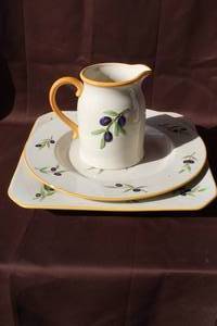 lot 247 image: ceramic jug or pitcher with matching serving plates