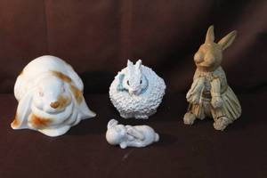 lot 297 image: Rabbit figurines see pictures for details