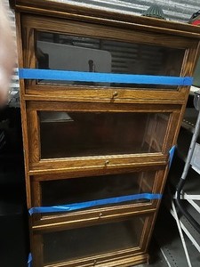 lot 190 image: LAWYERS BOOKCASE  - 4 LEVELS     59 HT X 32 WIDE X  11 DEEP