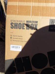 lot 83 image: shoe box stackable 12 pack new
