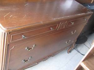 VINTAGE 3 drawer Low Dresser with Claw Feet  35 X 52 X 21