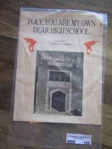 lot 166 image: Poly,  you are my own dear high school  SHEET MUSIC   1940S---- POLY TECHNICAL HIGH SCHOOL - FT WORTH