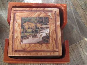 lot 184 image: bear coasters qty 4