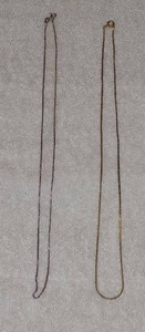 lot 90 image: ITALY 925 CHAIN,  GOLD HERRINGBONE CHAIN