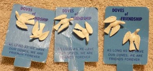 lot 58 image: 3 PAIR OF DOVE PINS