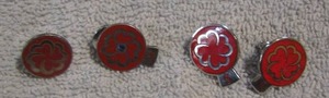 lot 119 image: AWARD PINS - 5 YR STERLING PIN X 2  (1 is HALTOM), 10 YR SILVER SAPPHIRE  STERLING , 1 PLAIN