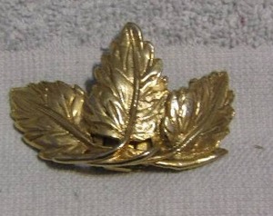 lot 198 image: LEAF GOLD TONE BROACH OR SLIPPER JEWELRY