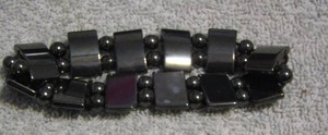 lot 152 image: BLACK STONE BRACELET HEMALITE