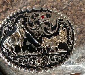 lot 174 image: BELT BUCKLE TEAM ROPING