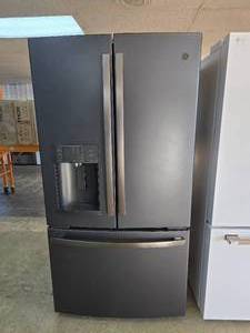 lot 10 image: NEW GE 27.8 Cu. Ft. French Door Refrigerator, Model GFE28GELODS Fingerprint Resistant Slate Finish