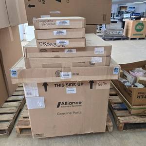lot 101 image: Pallet of Misc Speen Queen OEM Replace Panels & Cabinet Parts