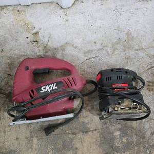 lot 125 image: Lot of 2 Wood Tools.  Includes Skil Jigsaw Model 4290 & Drill Master Orbital Hand Sander