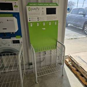 lot 133 image: Greentech PureAir Display Shelf w LCD Screen & Product Info