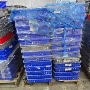 lot 138 image: Pallet of Akro-Grid Dividable Plastic Storage Boxes.  Includes Approx 50 Storage Boxes Total