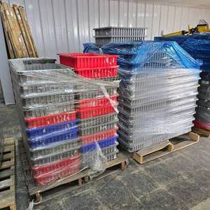 lot 143 image: Pallet of Akro-Grid Dividable Plastic Storage Boxes.  Approx 60 Per Pallet (QUANTITY 2 PALLETS)  (BID IS TIMES THE QAUNTITY SO YOU ARE BIDDING PER PALLET)