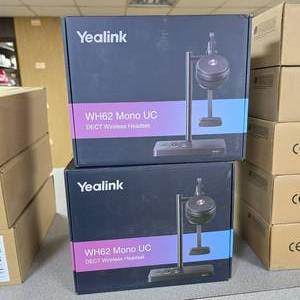 lot 251 image: Lot of 4 Yealink WH62 Mono UC DECT Wireless Headsets