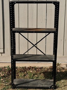 lot 33 image: Four (4) Tier Metal Storage Shelves