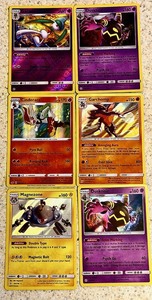 lot 109 image: Six (6) Stage 2 Reverse Hologram Pokemon Cards - Including Rare Gallade SM-Cosmic Eclipse &amp Rare Cinderace Sword &amp Shield