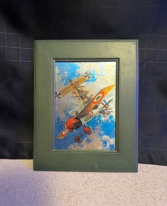lot 71 image: Framed Foil Art - Titled Morane-Saulnier N vs. Aviatik- 1916 by the artist Deneen&nbsp