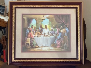 lot 73 image: VERY RARE Home Interiors Last Supper&nbsp29-12 x 25-12&nbspPicture &amp Frame - The Last Supper by Quintana