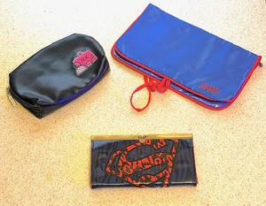 lot 95 image: Womans Super Girl Zebra Print Wallet, Mary Kay GIRLFRIEND MakeupCosmetic Case, &amp Frances Denney Cosmetics Case